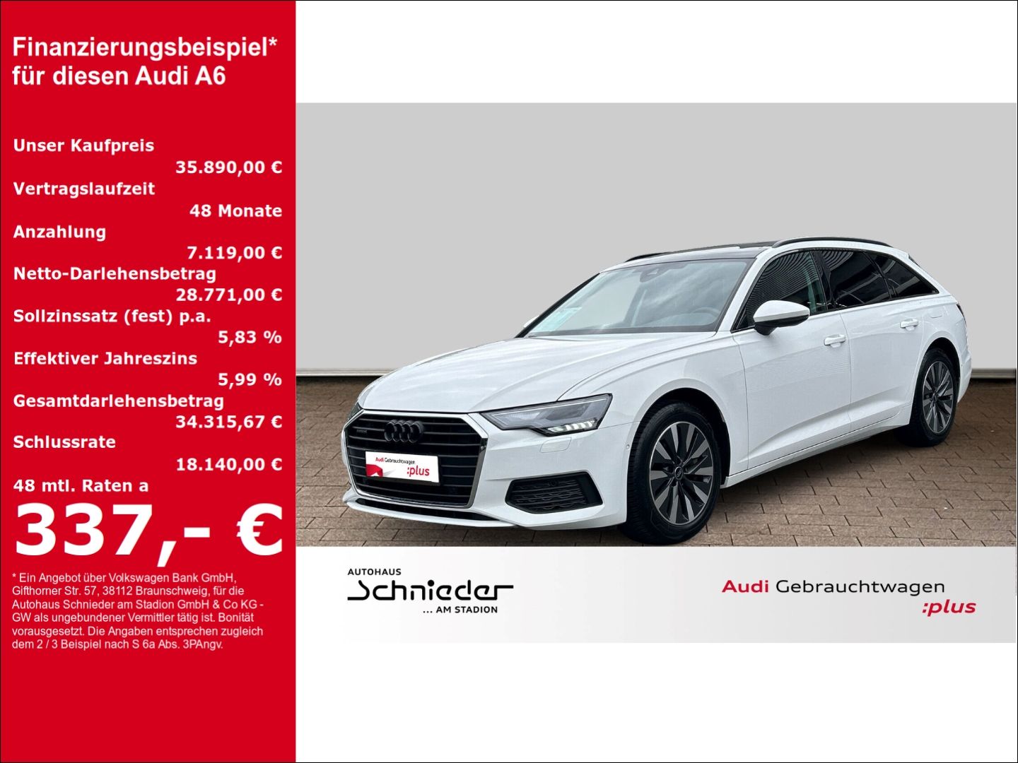 Fahrzeug 1 Fahrzeugabbildung Audi A6 Avant 50 TFSI e quattro S tronic LED Sportsit - mit KI generiert/bearbeitet