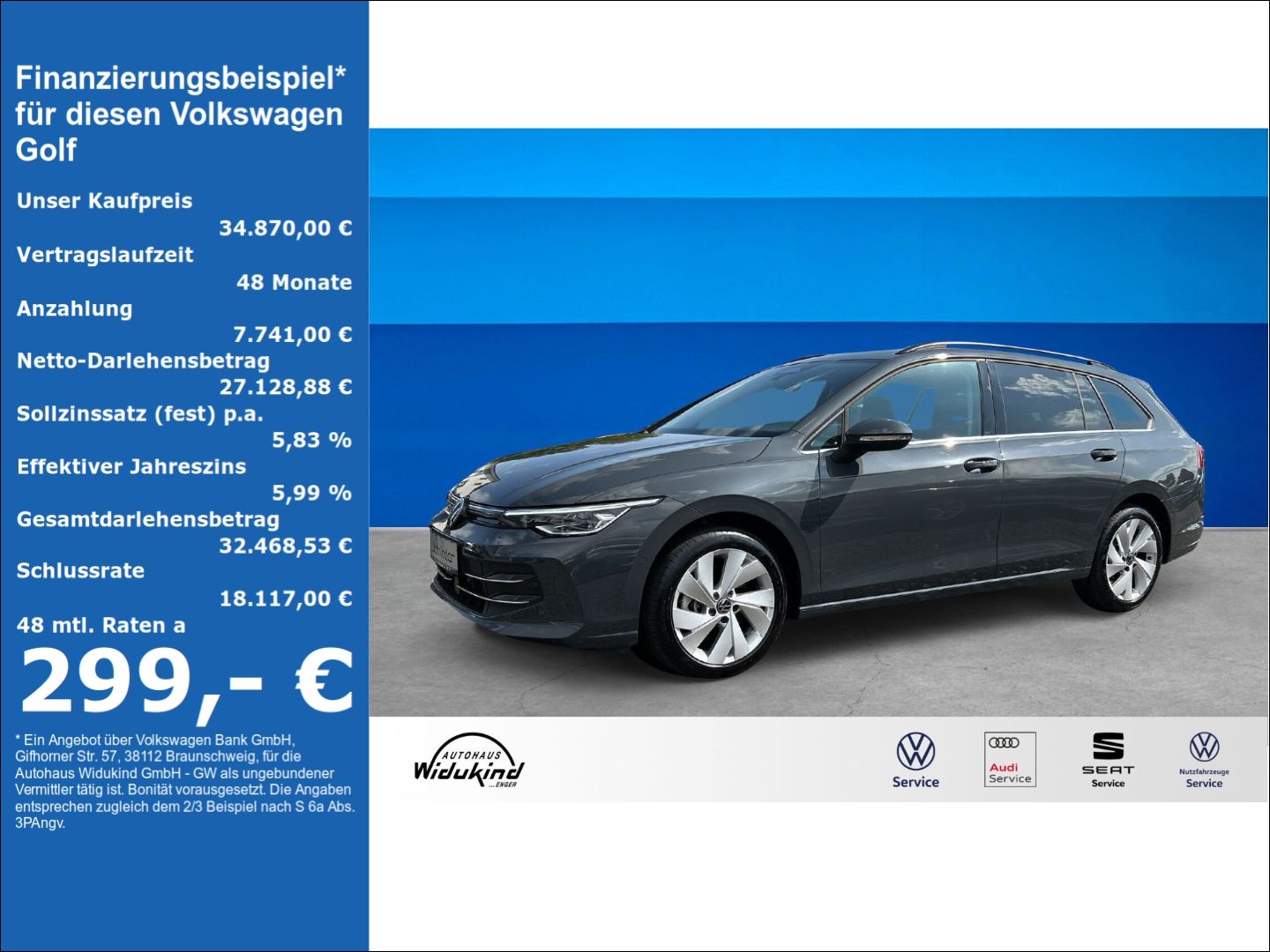 Fahrzeug 1 Fahrzeugabbildung Volkswagen Golf VIII 2.0 TDI 110 kW Style HUD AHK-el. klapp - mit KI generiert/bearbeitet