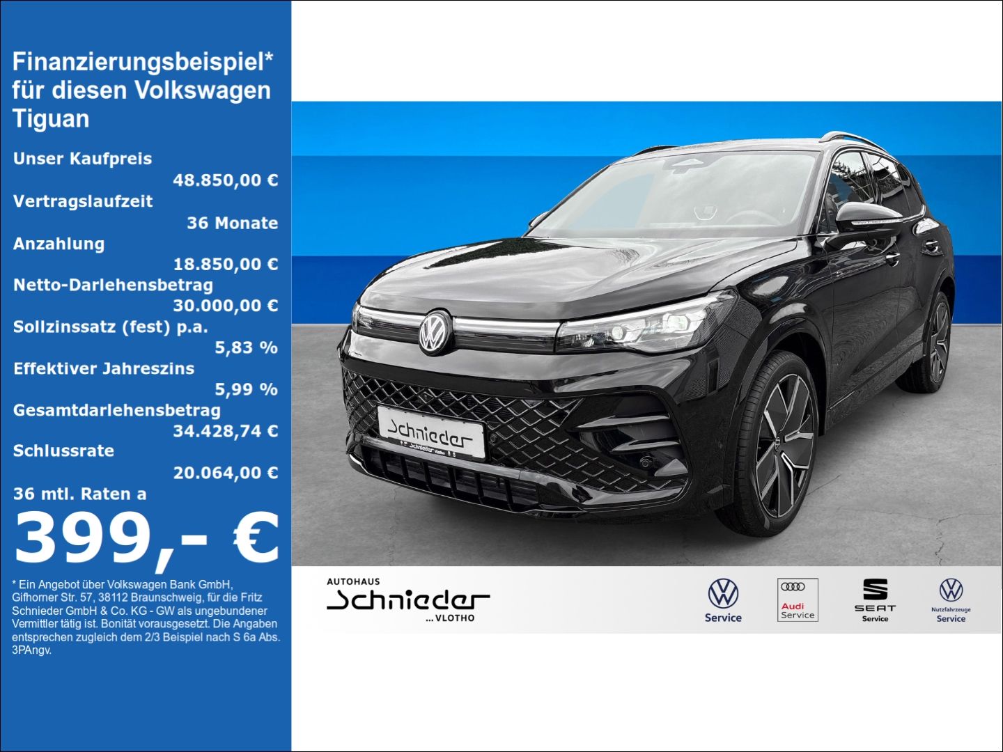 Fahrzeugabbildung Volkswagen Tiguan R-Line 2,0l TDI AHK HARMAN KARDON IQ.DRIV - mit KI generiert/bearbeitet