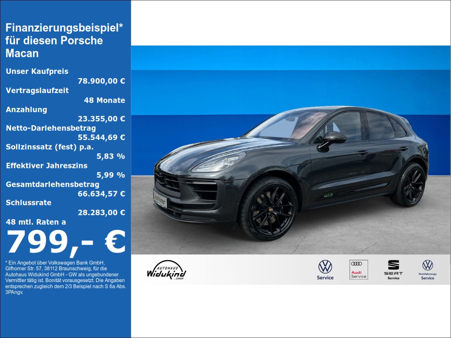 Fahrzeug 1 Fahrzeugabbildung Porsche Macan GTS StandHZG Leder Soundsystem Klimaautom - mit KI generiert/bearbeitet