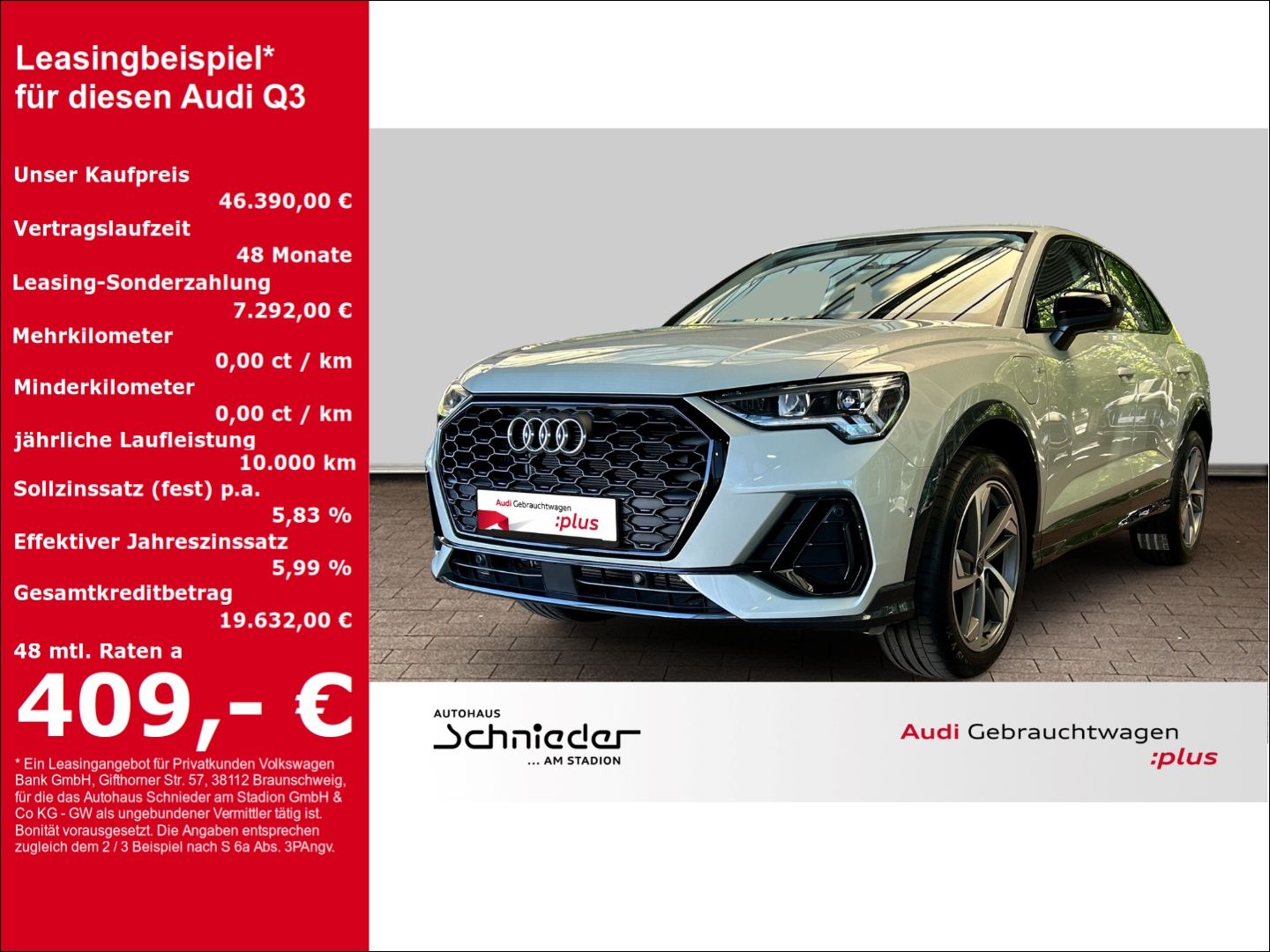 Audi Q3 SPORTB 45 TFSIe SLINE,LED,AHK,VIRTUAL,CARPLAY