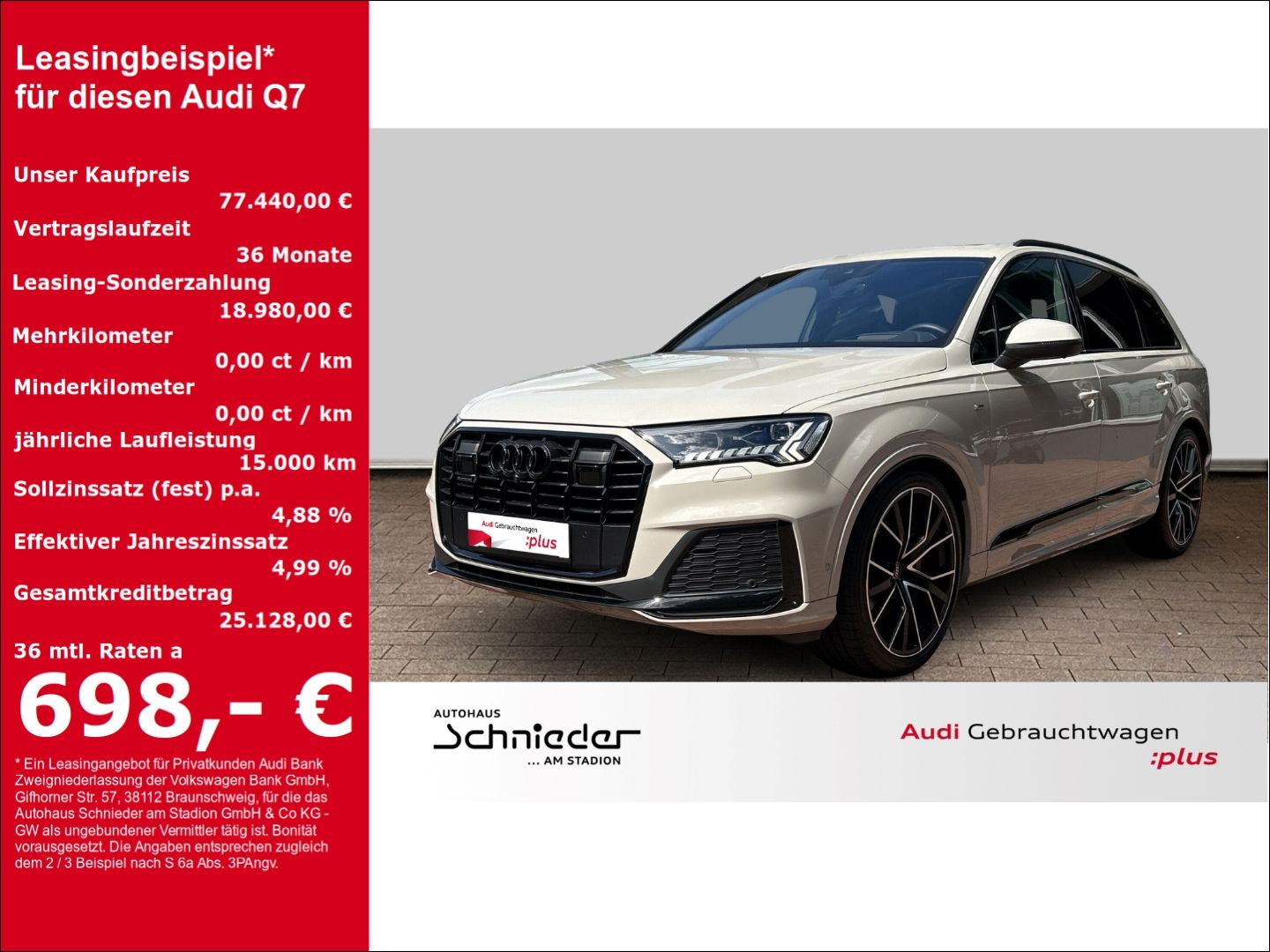 Audi Q7 50 TDI quattro S line Leder+ Sportsitze+ Head