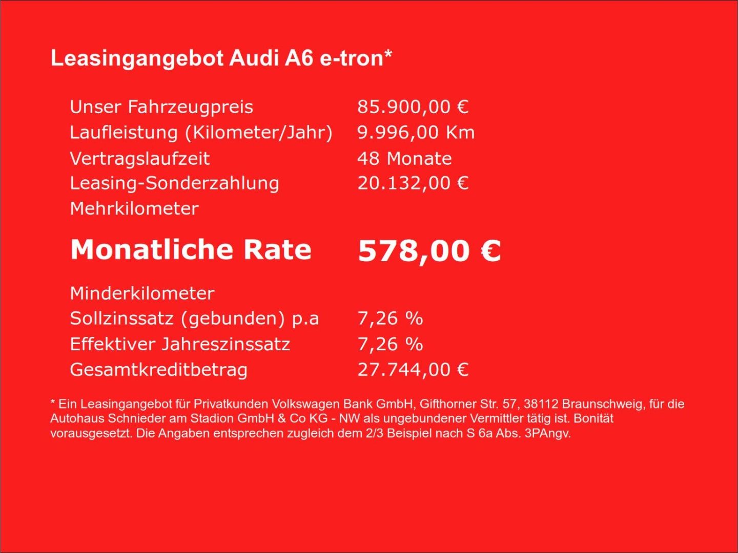 Fahrzeugabbildung Audi A6 e-tron SPORTBACK PERFORMANCE LED+TECHPRO+AHK+