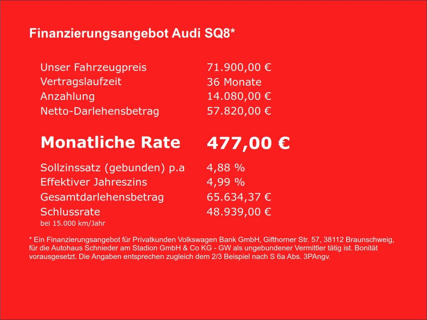 Fahrzeugabbildung Audi SQ8 EU6d 4.0 TFSI quattro competition plus