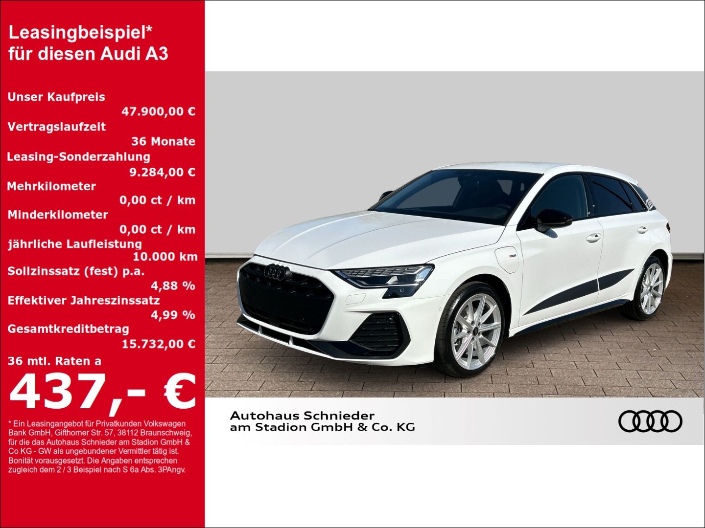 Audi A3 SPORTB 40TFSIe LED+PARK+LENK+LEDER+NAVI+SLINE