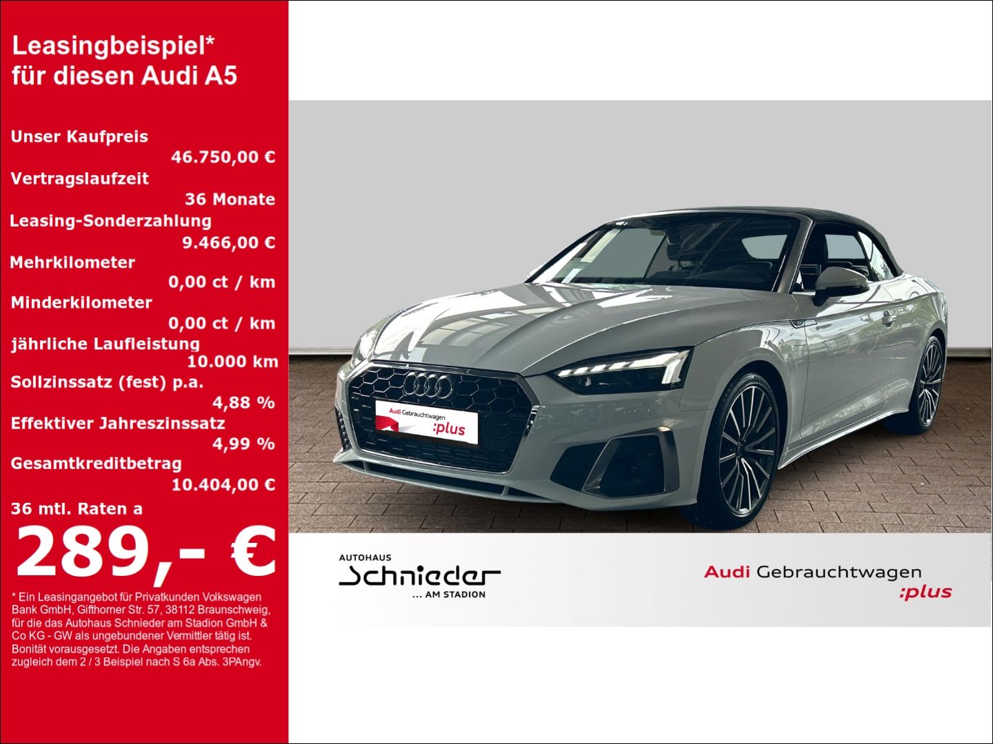 Audi A5 Cabriolet 40 TFSI S-LINE+AHK+NAVI+LEDER+VIRTU
