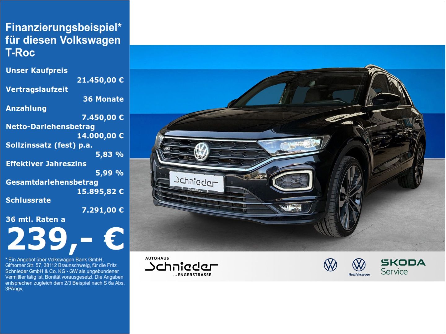 Fahrzeug 1 Fahrzeugabbildung Volkswagen T-Roc 1.5 TSI ACT R-Line AHK Sport - mit KI generiert/bearbeitet