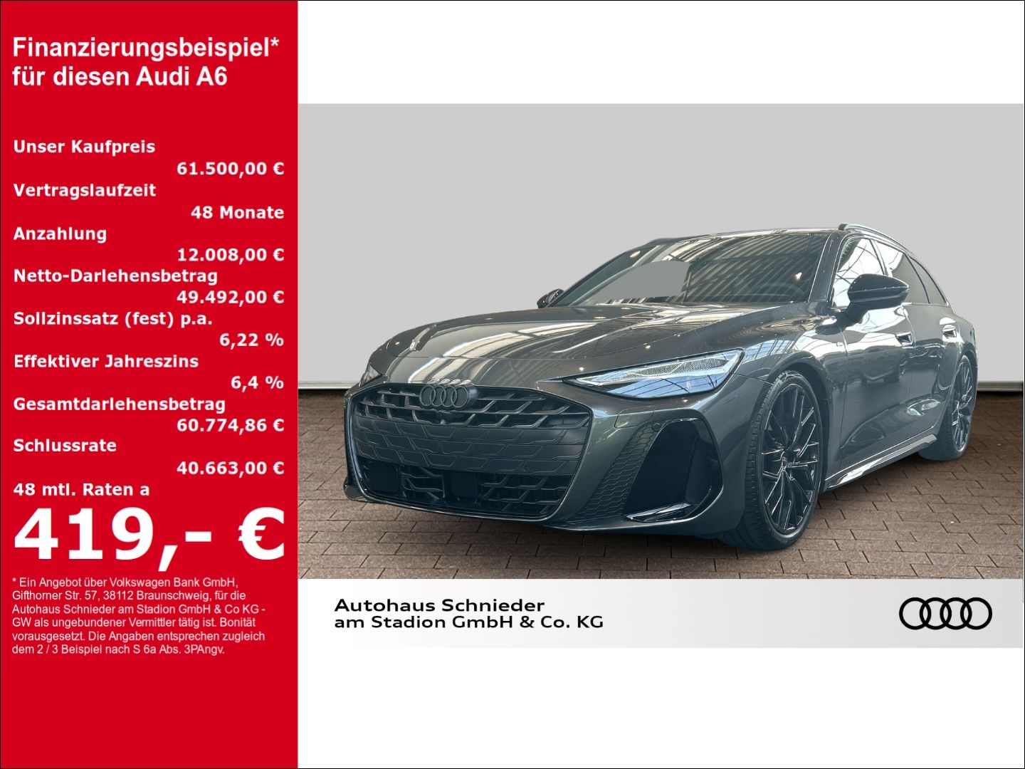 Fahrzeugabbildung Audi A6 AVANT TDI LED+PANO+B&O+ALLRADLENKUNG+PANOGLAS - mit KI generiert/bearbeitet