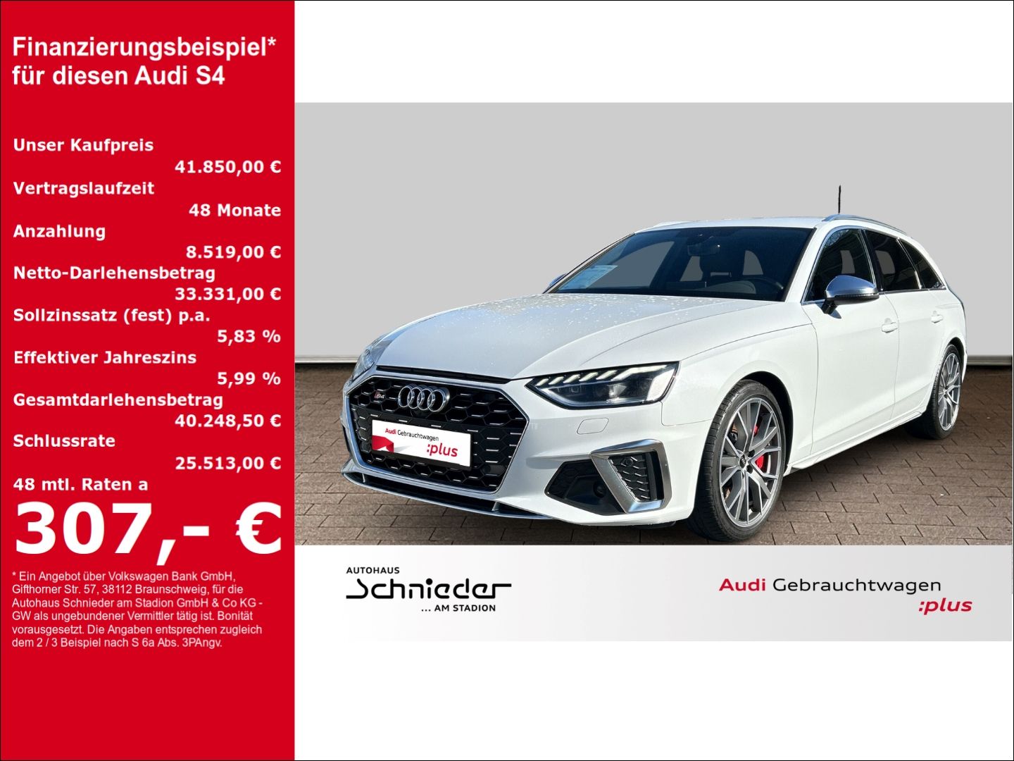 Fahrzeug 1 Fahrzeugabbildung Audi S4 Avant 3.0 TDI MATRIX-LED+B&O+Standhzg+AHK+KAM - mit KI generiert/bearbeitet