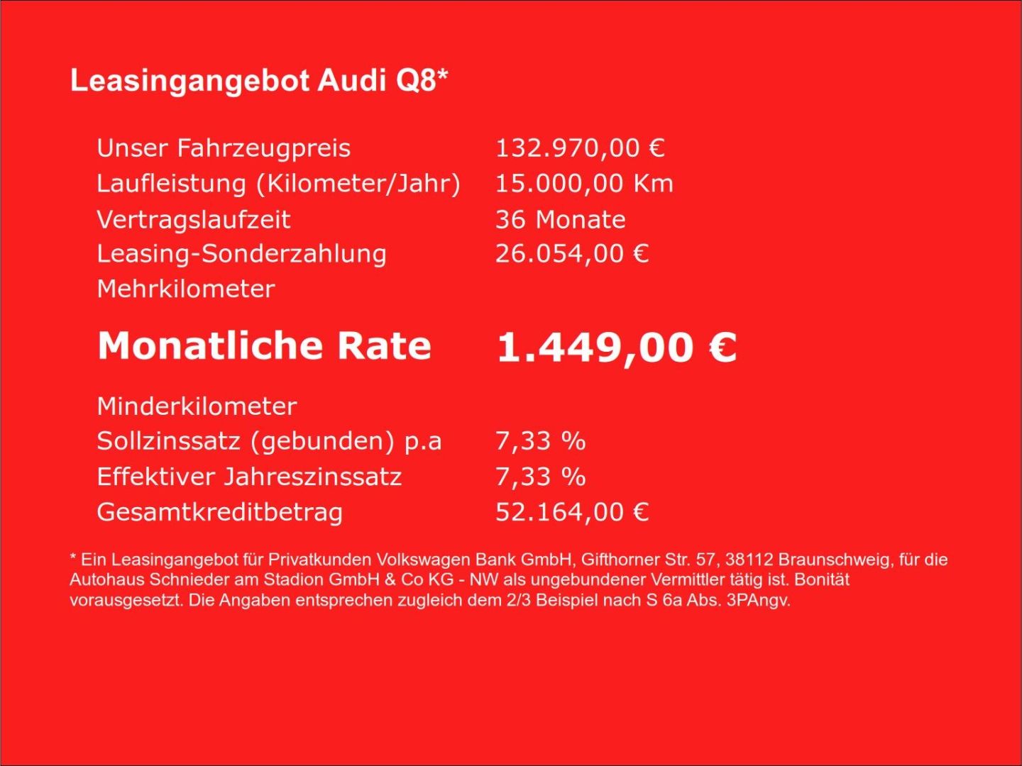 Fahrzeugabbildung Audi Q8 60 TFSI e quattro S-line+SPORTPAKET+HUD+AHK+P