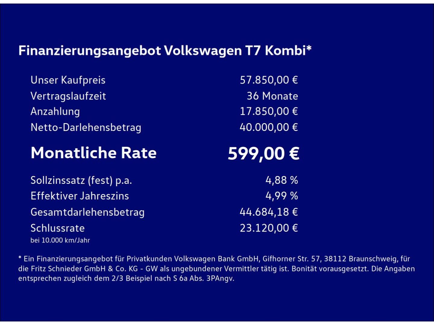 Fahrzeugabbildung Volkswagen T7 Kombi e-Kombi 9 Sitzer Navi Klima