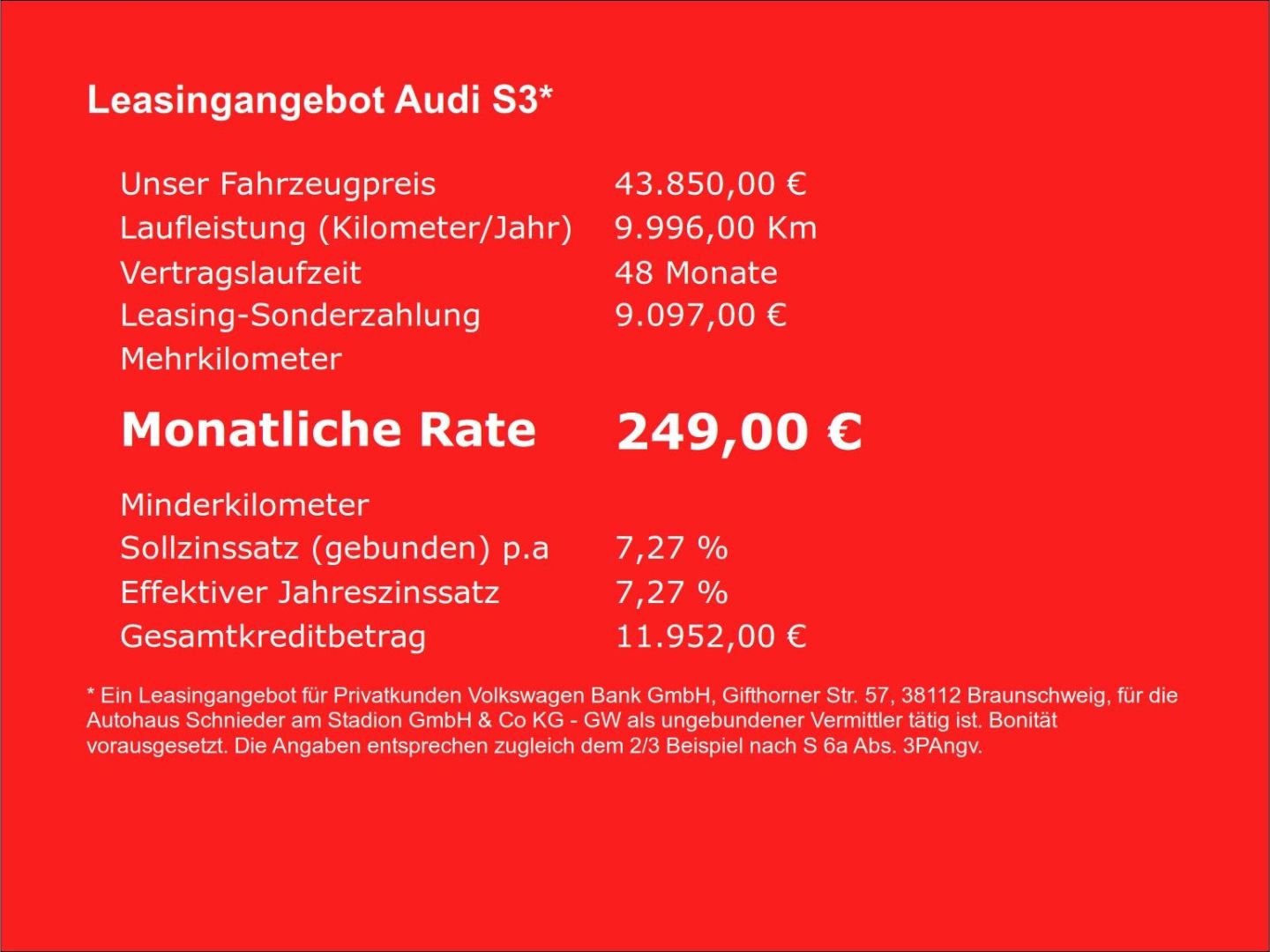Fahrzeugabbildung Audi S3 Sportback 2.0 TFSI quattro  NAVI+LEDER+VIRTUA