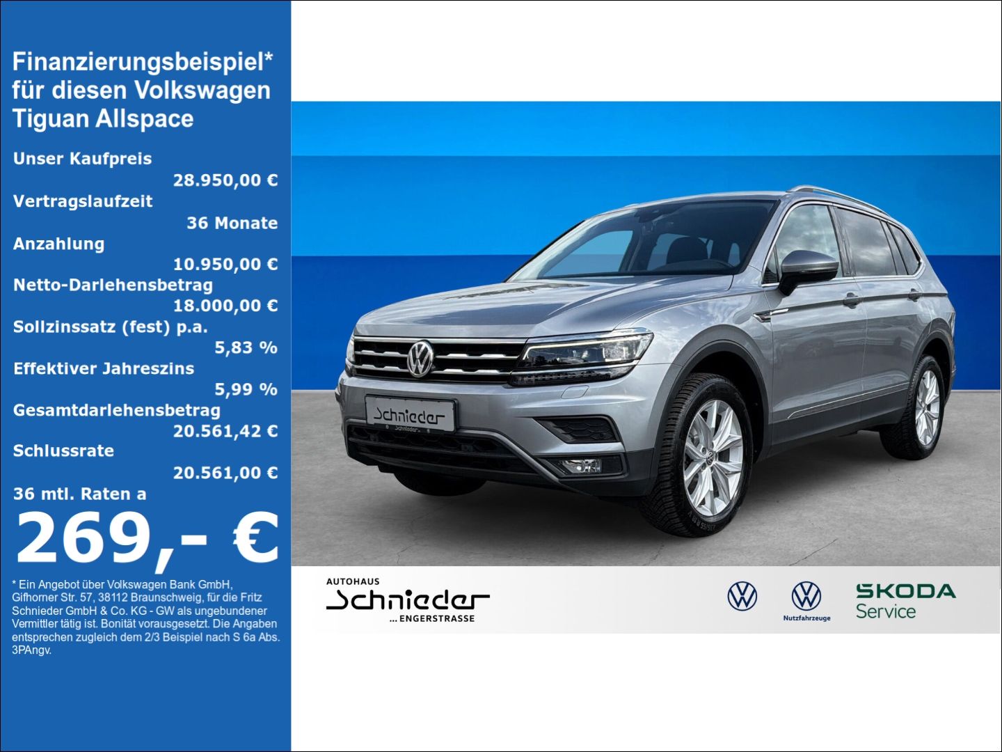 Fahrzeug 1 Fahrzeugabbildung Volkswagen Tiguan Allspace 2.0 TDI Highline R-Line 4Motion - mit KI generiert/bearbeitet