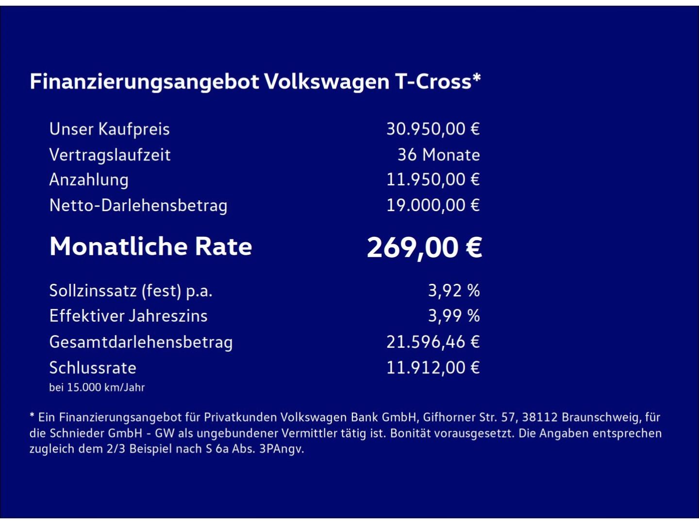 Fahrzeugabbildung Volkswagen T-Cross 1.5 TSI R-Line Rear View AHK Clima
