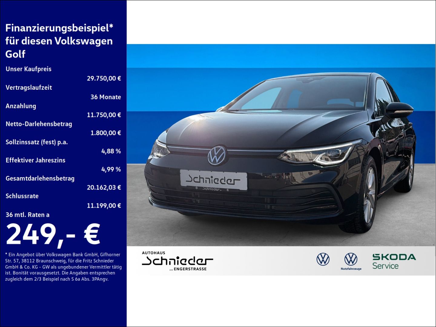 Volkswagen Golf 8 2.0 TDI Life Rear View Business Premium