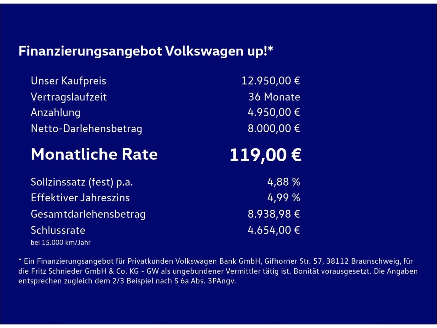 Fahrzeugabbildung Volkswagen up! 1.0 Climatronic Maps + More Active