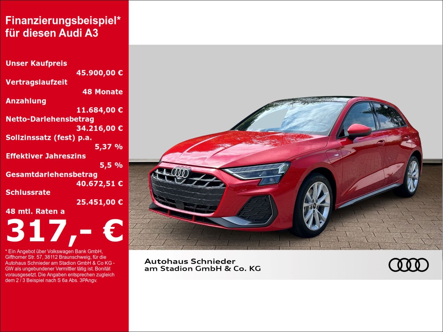 Fahrzeuge 1 Audi A3 Sportback 40 TFSI e S-LINE+PANO+NAVI+LEDER+VI