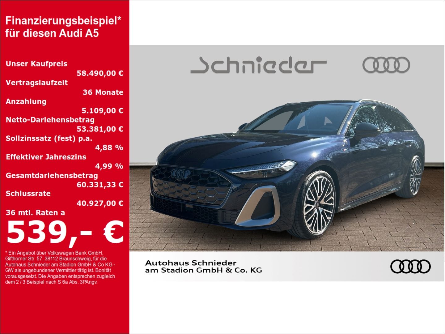 Fahrzeuge 1 Audi A5 AVANT TDI EDITION S-LINE+ LED+TECHPLUS+AHK+PD