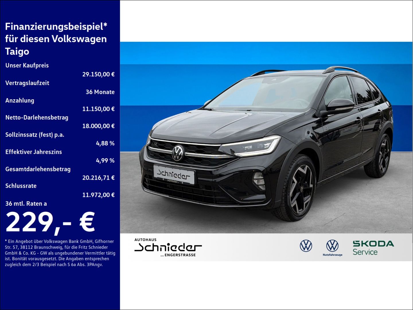 Fahrzeuge 1 Volkswagen Taigo R-Line 1.5 TSI Rear View IQ.DRIVE Navi