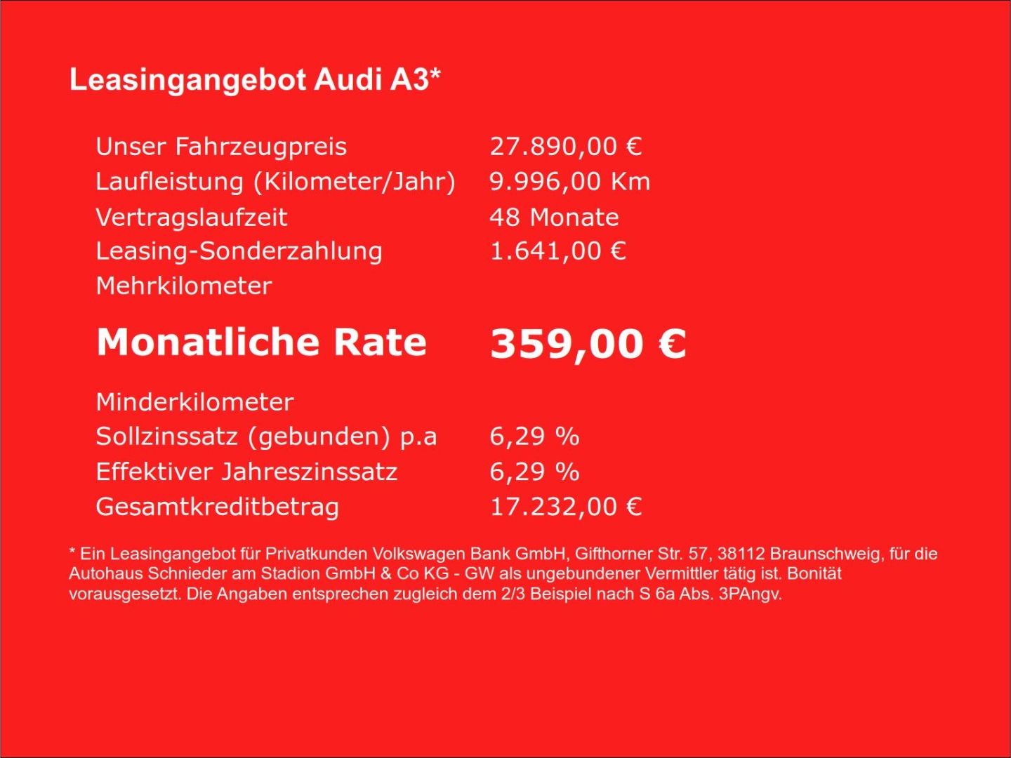 Fahrzeug 5 Fahrzeugabbildung Audi A3 line Sportback 35 TDI 6-Gang Schalter S Line