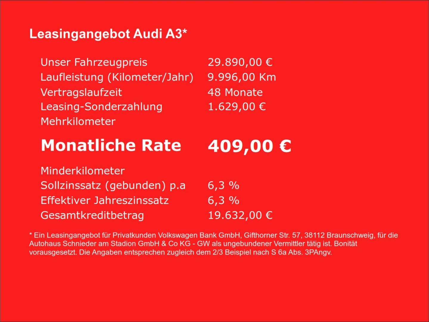 Fahrzeugabbildung Audi A3 quattro advanced Limousine 40 TDI S tronic LE