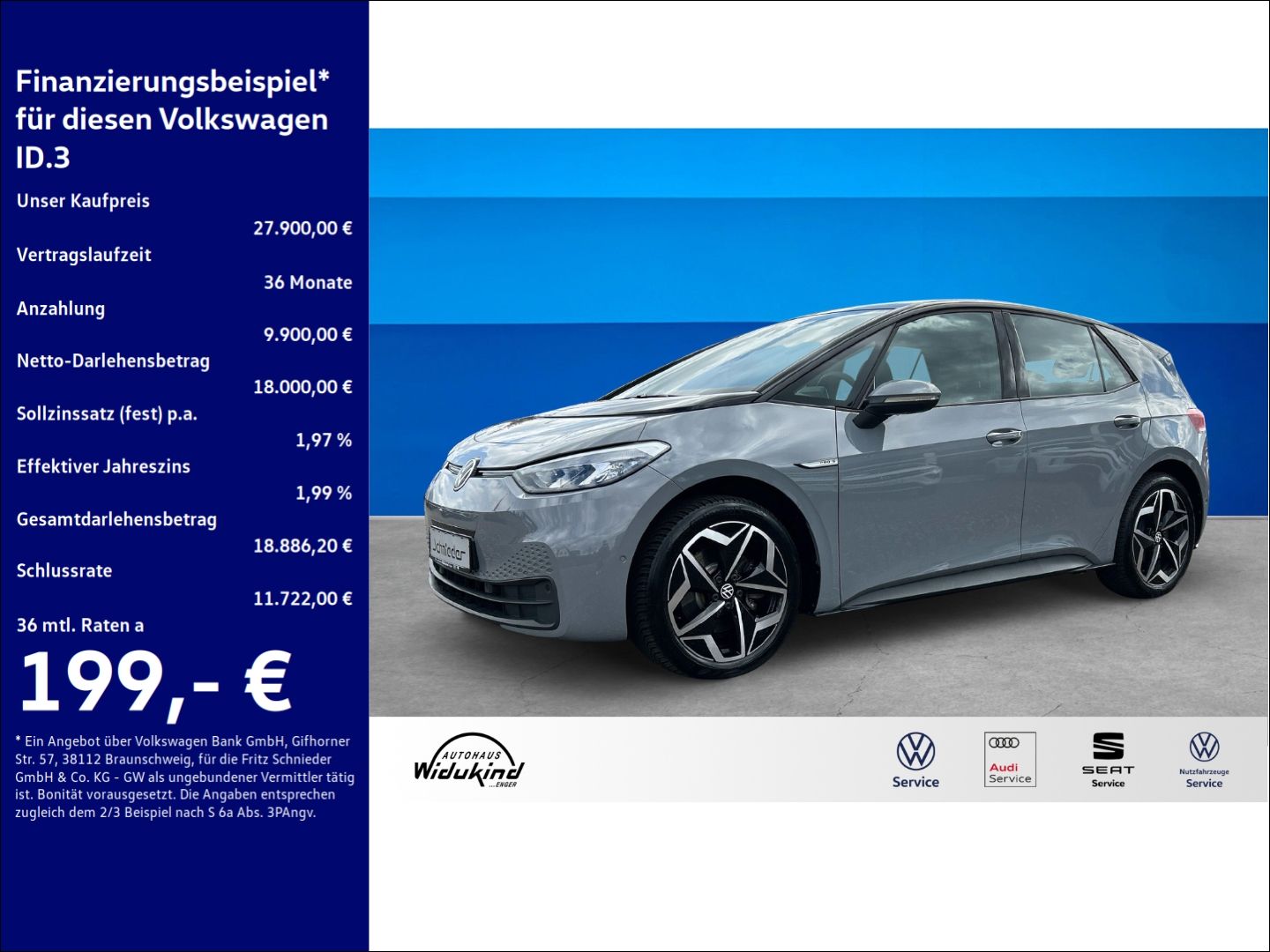 Volkswagen ID.3 Pro S 150 kW (5-Sitzer) StandHZG Navi Leder