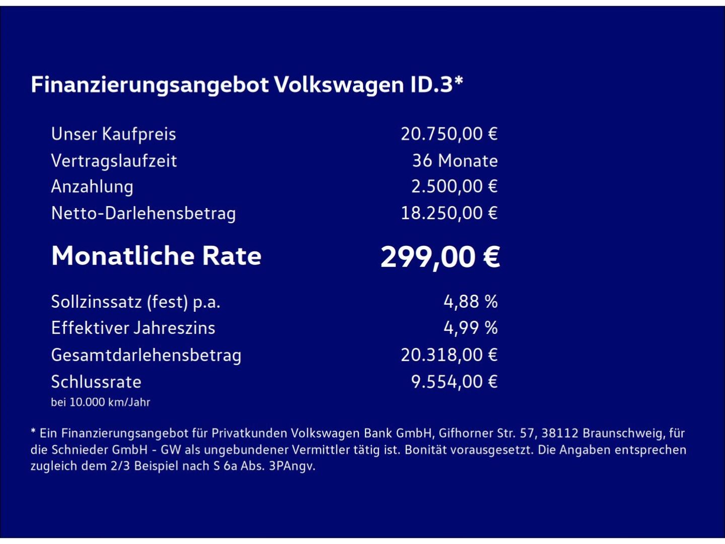 Fahrzeugabbildung Volkswagen ID.3 Pro Performance 58 kWh IQ-Light Carplay NAV