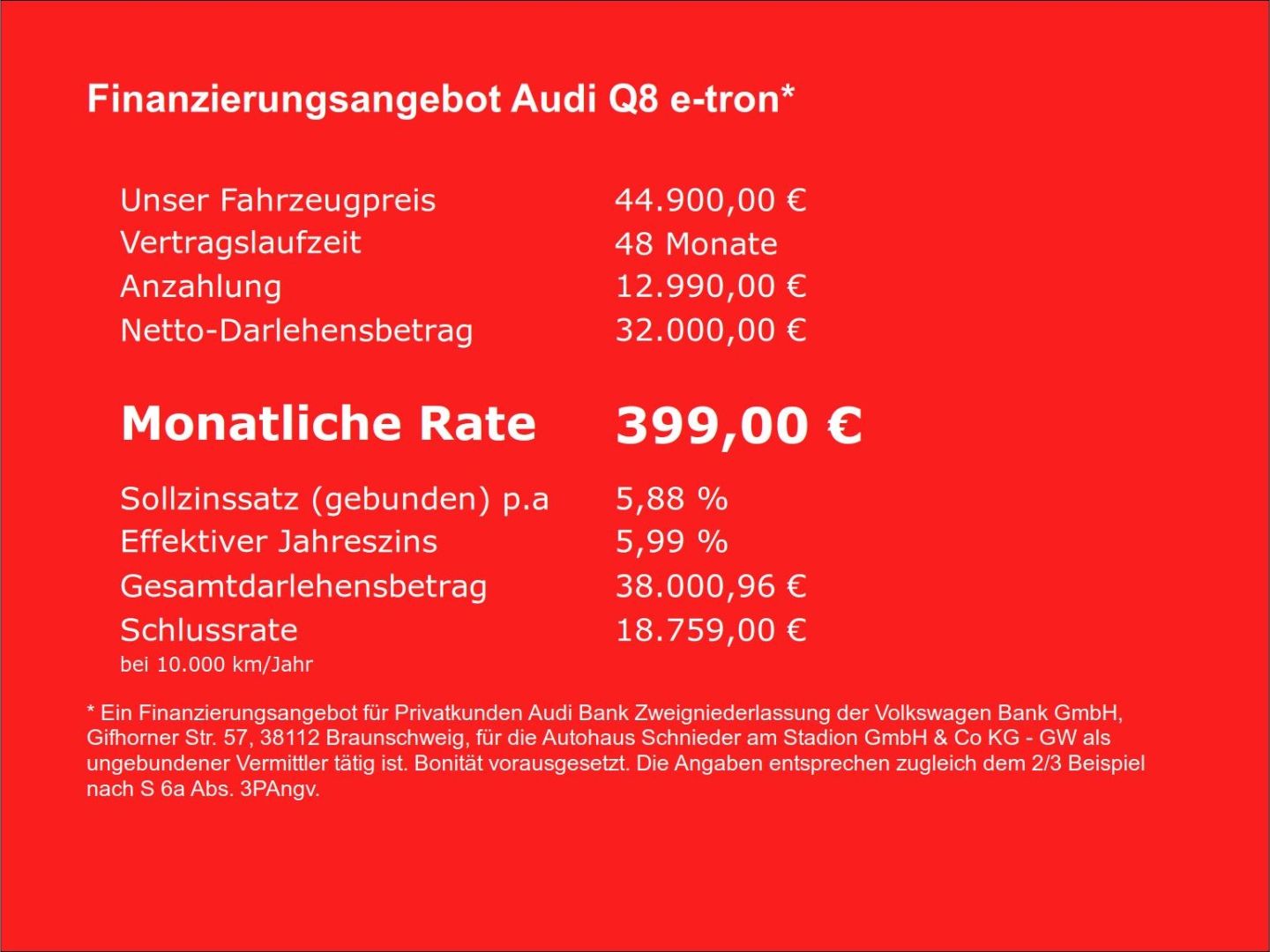 Fahrzeugabbildung Audi Q8 e-tron Sportback 50 QUATTROadvanced Luftfeder