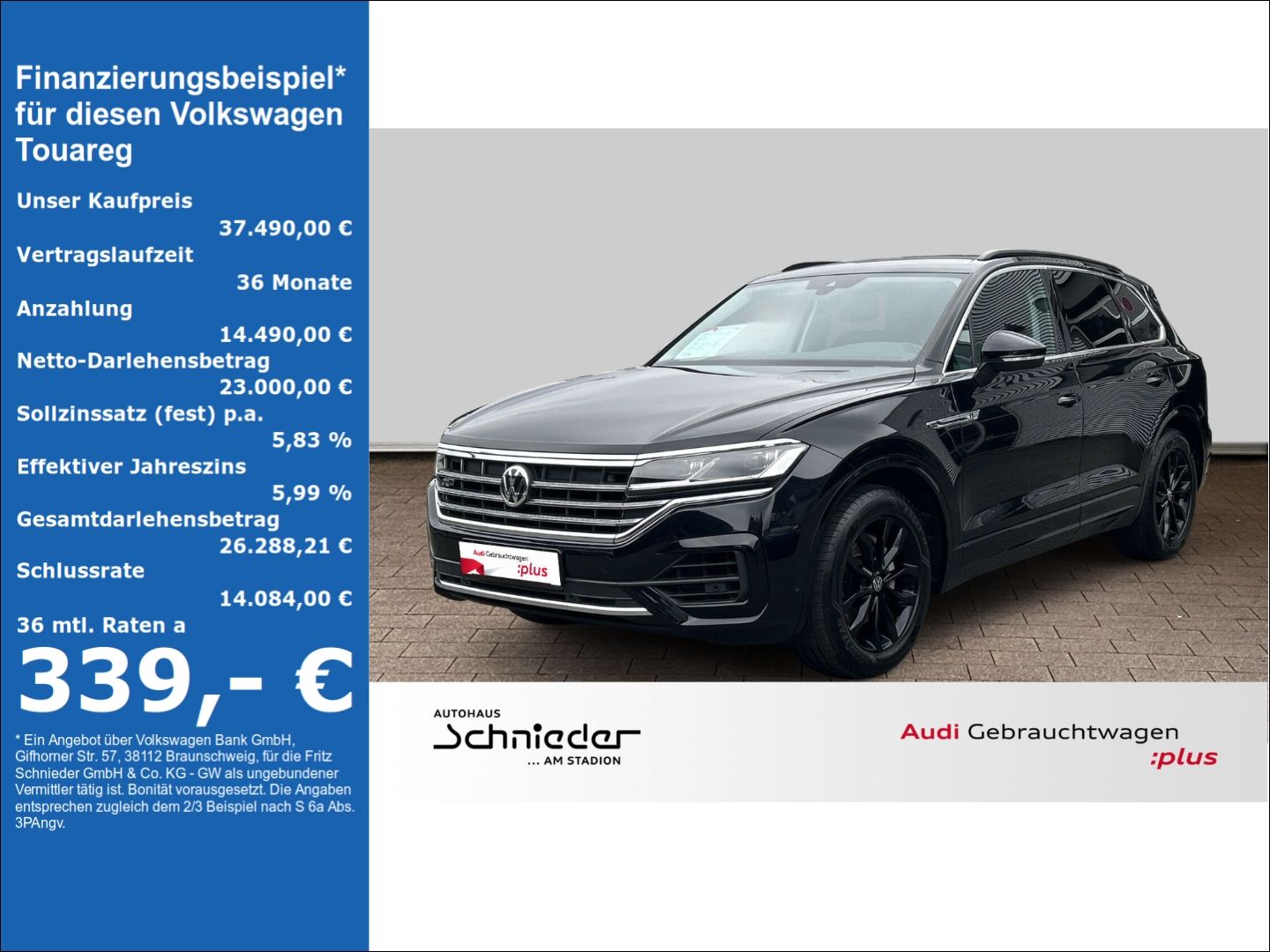 Fahrzeug 1 Fahrzeugabbildung Volkswagen Touareg 3.0 V6 TDI Elegance 4Motion R-Line - mit KI generiert/bearbeitet