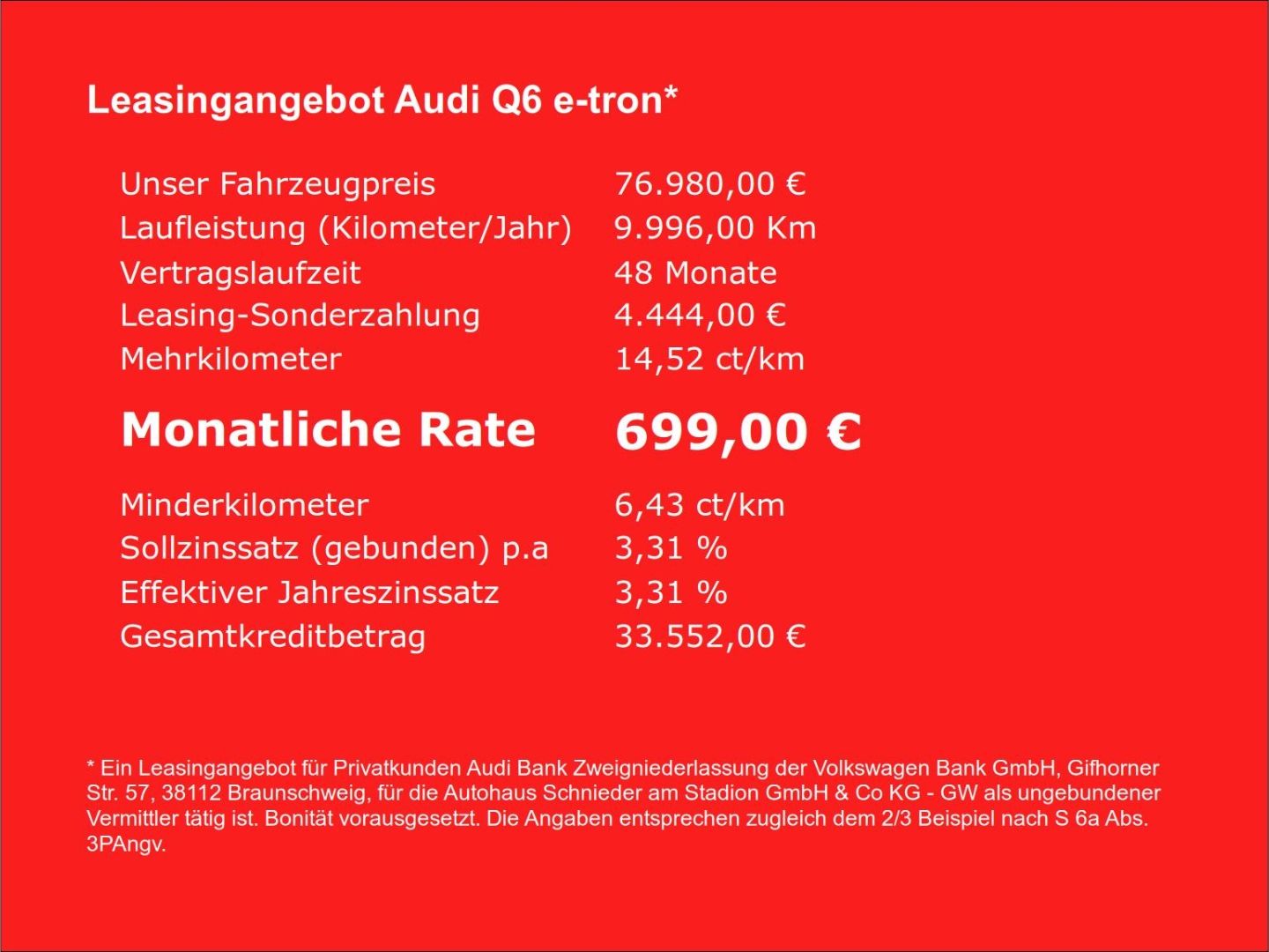 Fahrzeug 5 Fahrzeugabbildung Audi Q6 e-tron SUV PERFORMANCE+LED+PANO+HUD+TECHP+AHK
