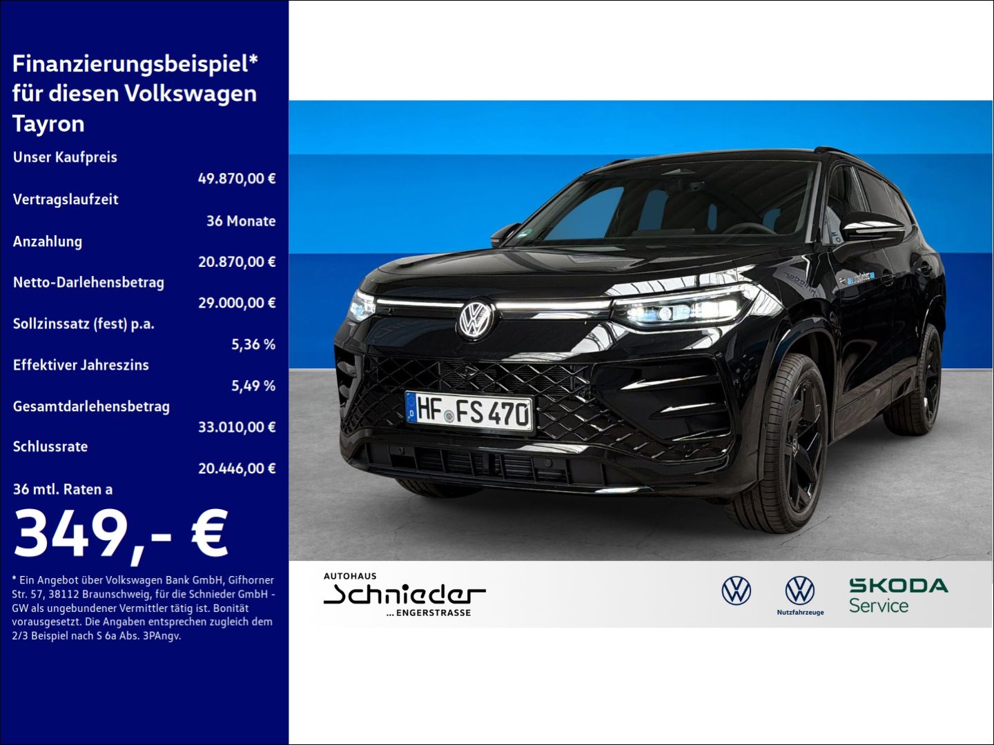 Fahrzeuge 3 Volkswagen Tayron R-Line 2,0l TDI MATRIX LAUNCH AHK BLACK S