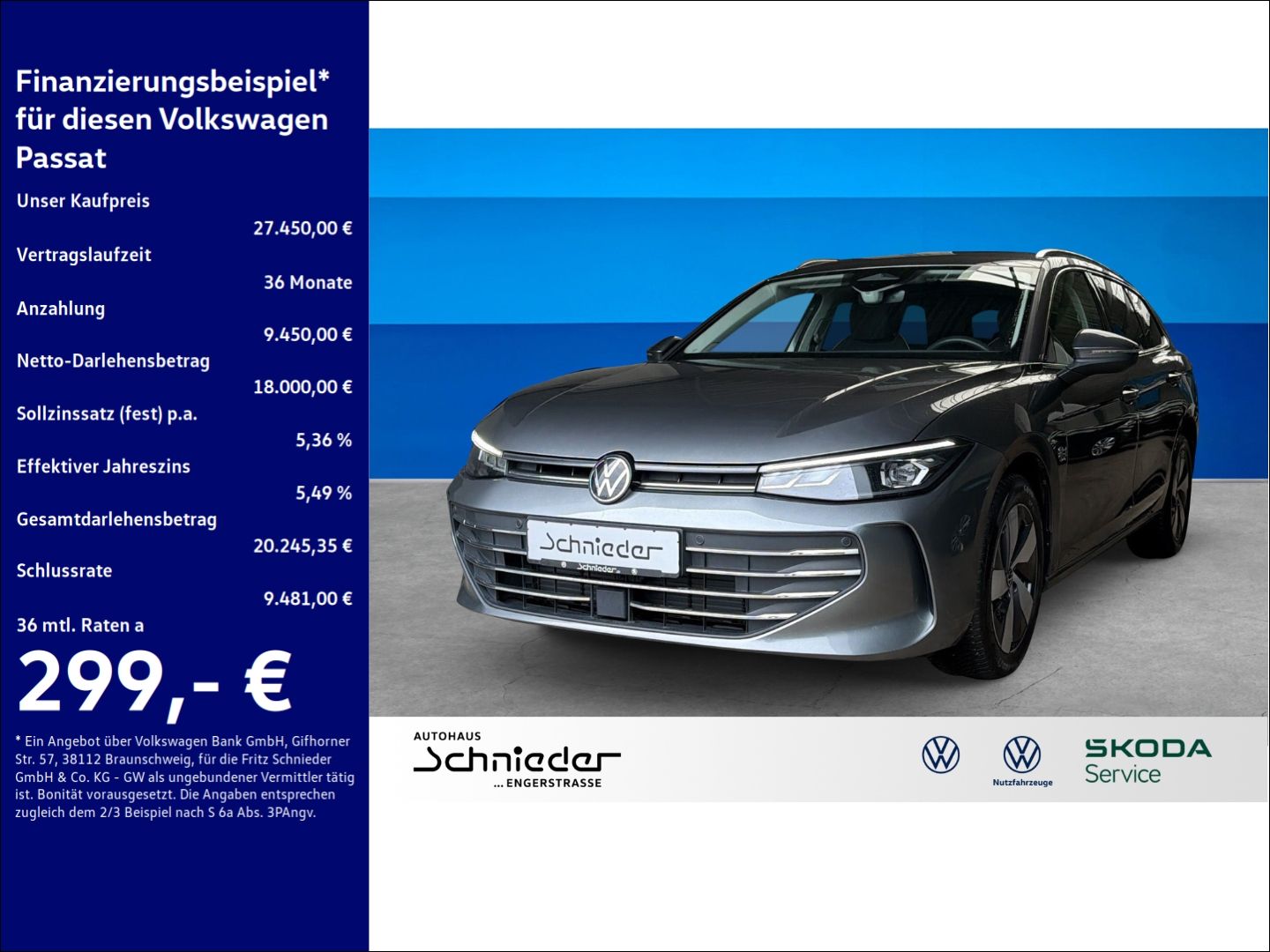 Fahrzeuge 7 Volkswagen Passat 2.0 TDI Business Rear View Climatronic