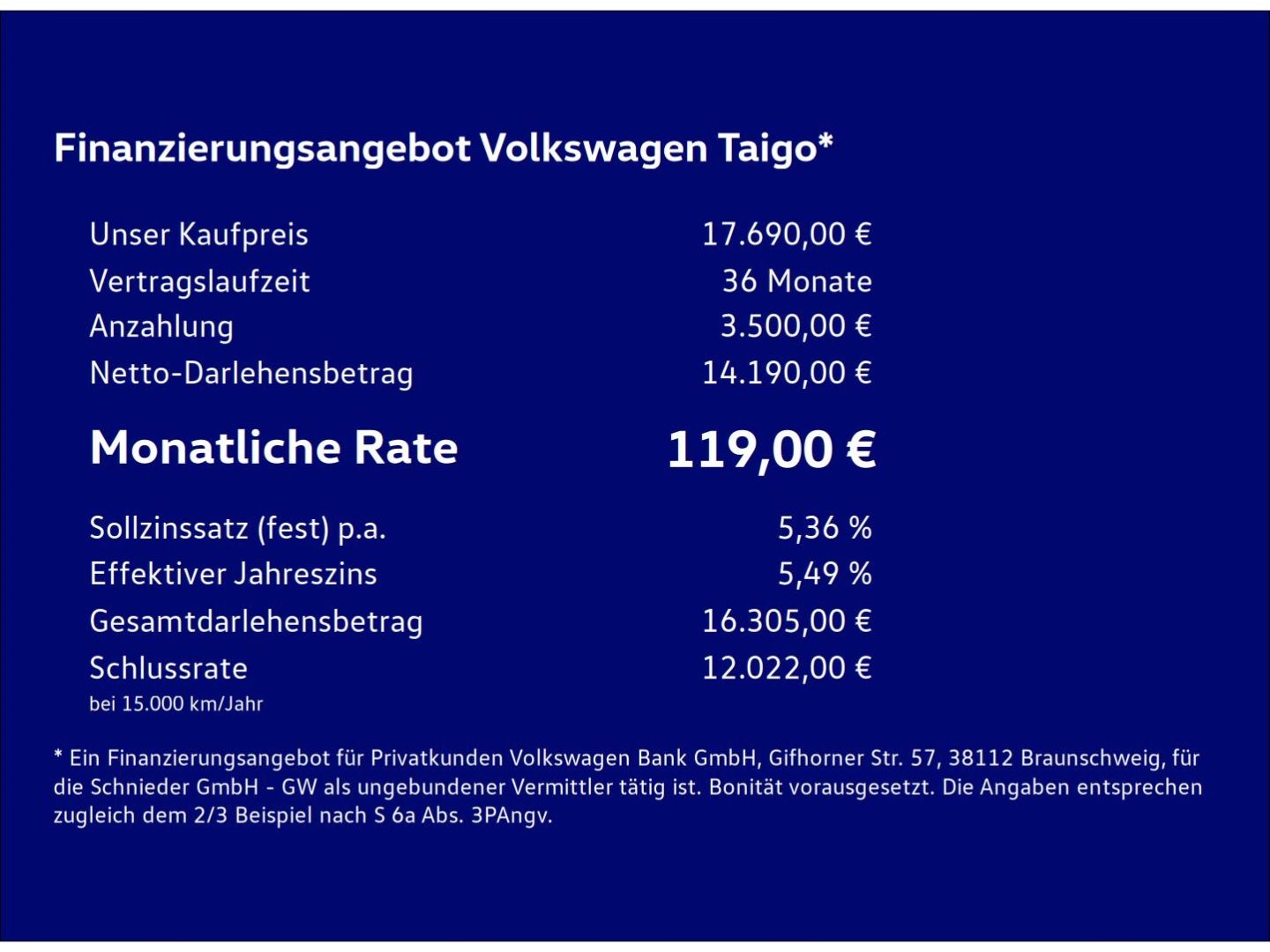 Fahrzeug 3 Fahrzeugabbildung Volkswagen Taigo 1.0 TSI Allwetter Carplay PDC Life