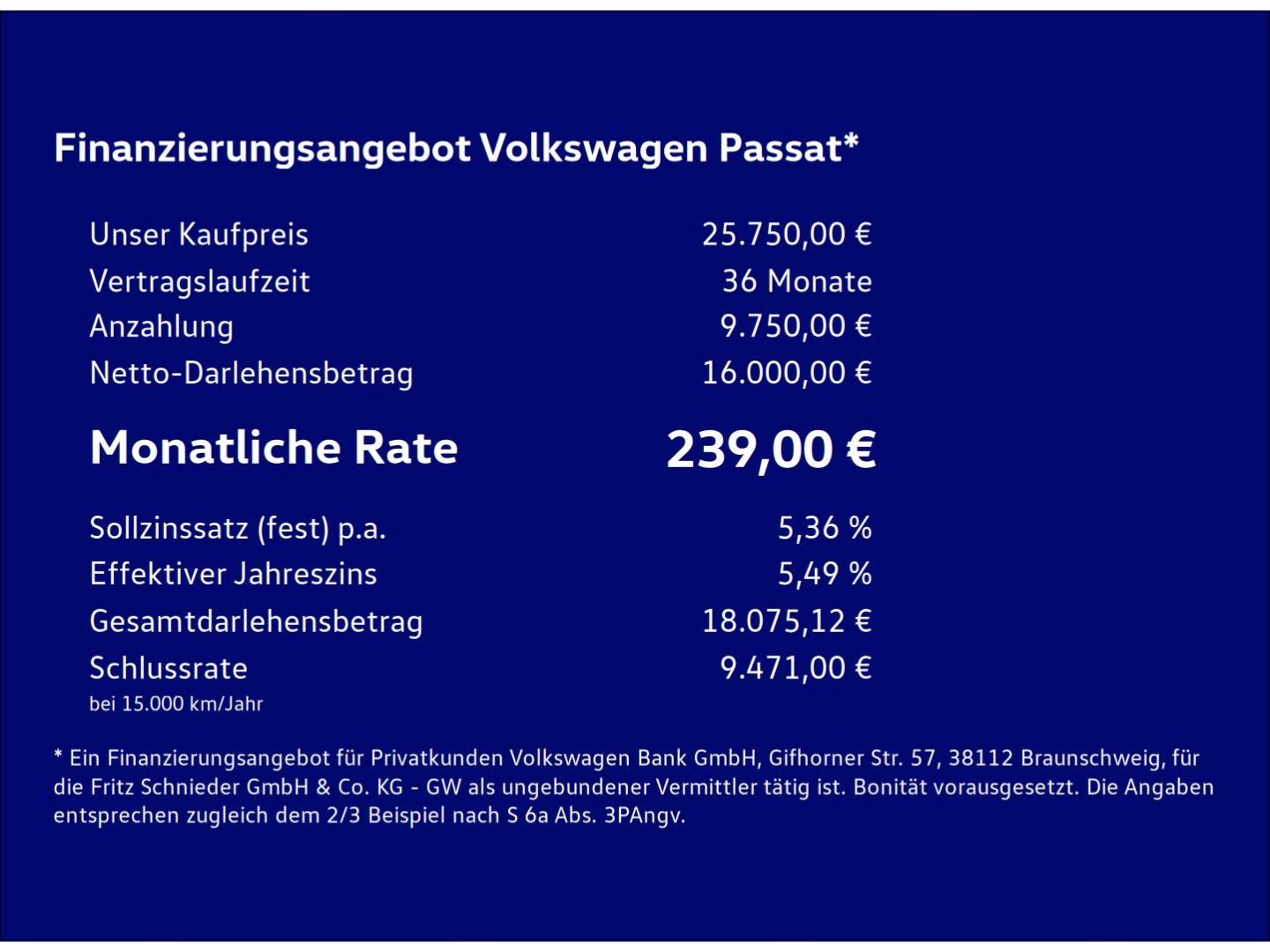 Fahrzeug 3 Fahrzeugabbildung Volkswagen Passat 1.5 eTSI Business Rear View Navi Clima