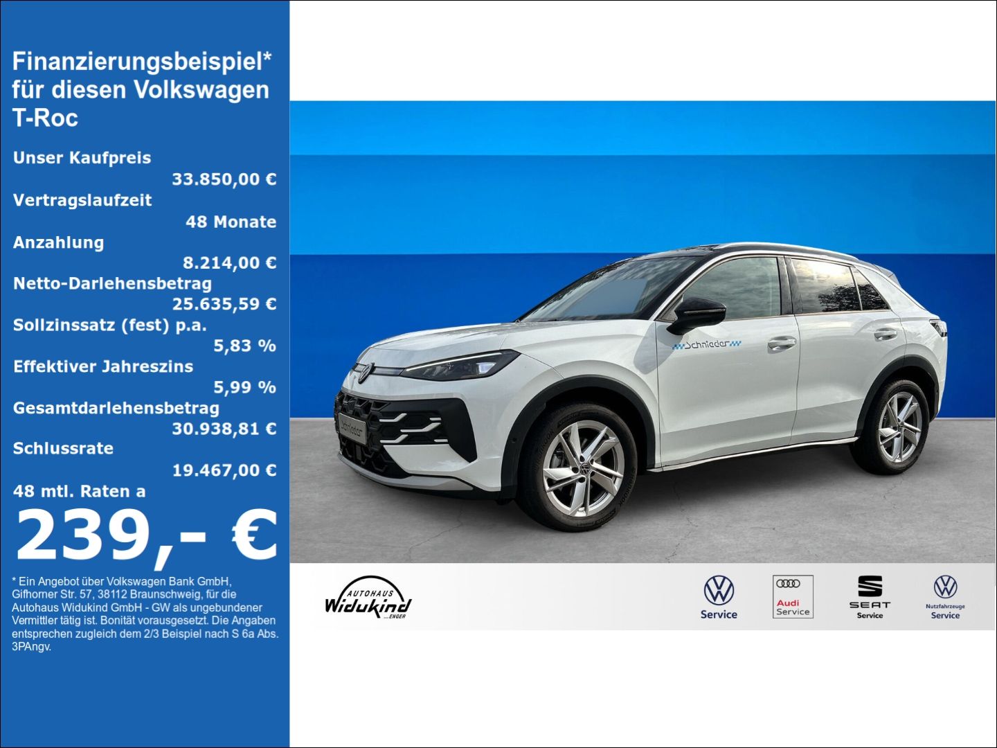 Fahrzeug 1 Fahrzeugabbildung Volkswagen T-Roc 1.5 eTSI 85 kW Style HUD AHK-el. klappb. N - mit KI generiert/bearbeitet