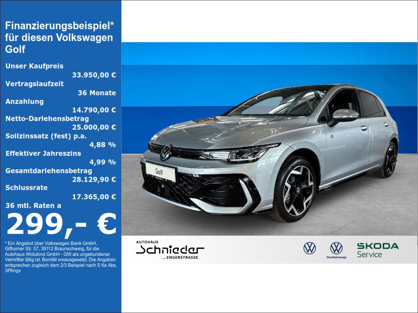 Fahrzeug 1 Fahrzeugabbildung Volkswagen Golf R-Line 1,5 l eTSI PANO BUSINESS PREMIUM REA - mit KI generiert/bearbeitet