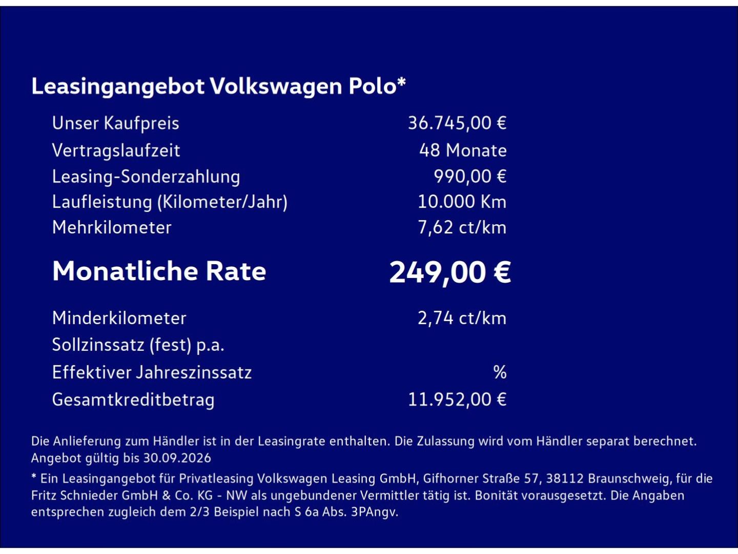 Fahrzeugabbildung Volkswagen Polo Style 1,0l TSI IQ.LIGHT AHK REAR VIEW