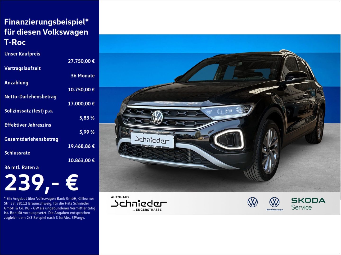 Fahrzeuge 4 Volkswagen T-Roc 1.5 TSI Goal RearView Clima Navi LED-Plus