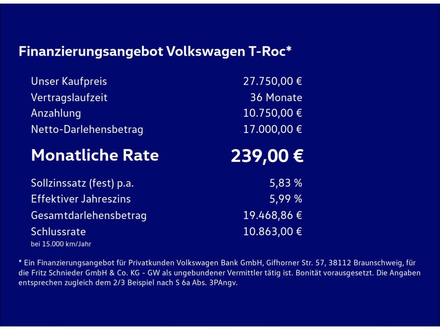 Fahrzeug 5 Fahrzeugabbildung Volkswagen T-Roc 1.5 TSI Goal RearView Clima Navi LED-Plus