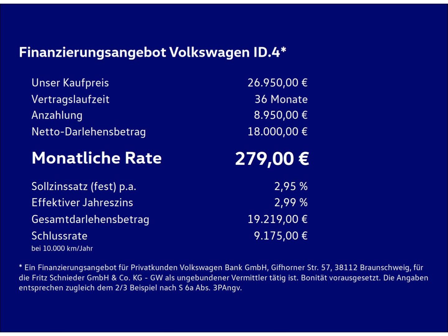 Fahrzeugabbildung Volkswagen ID.4 Pro Performance 150 Kw Clima Navi LED