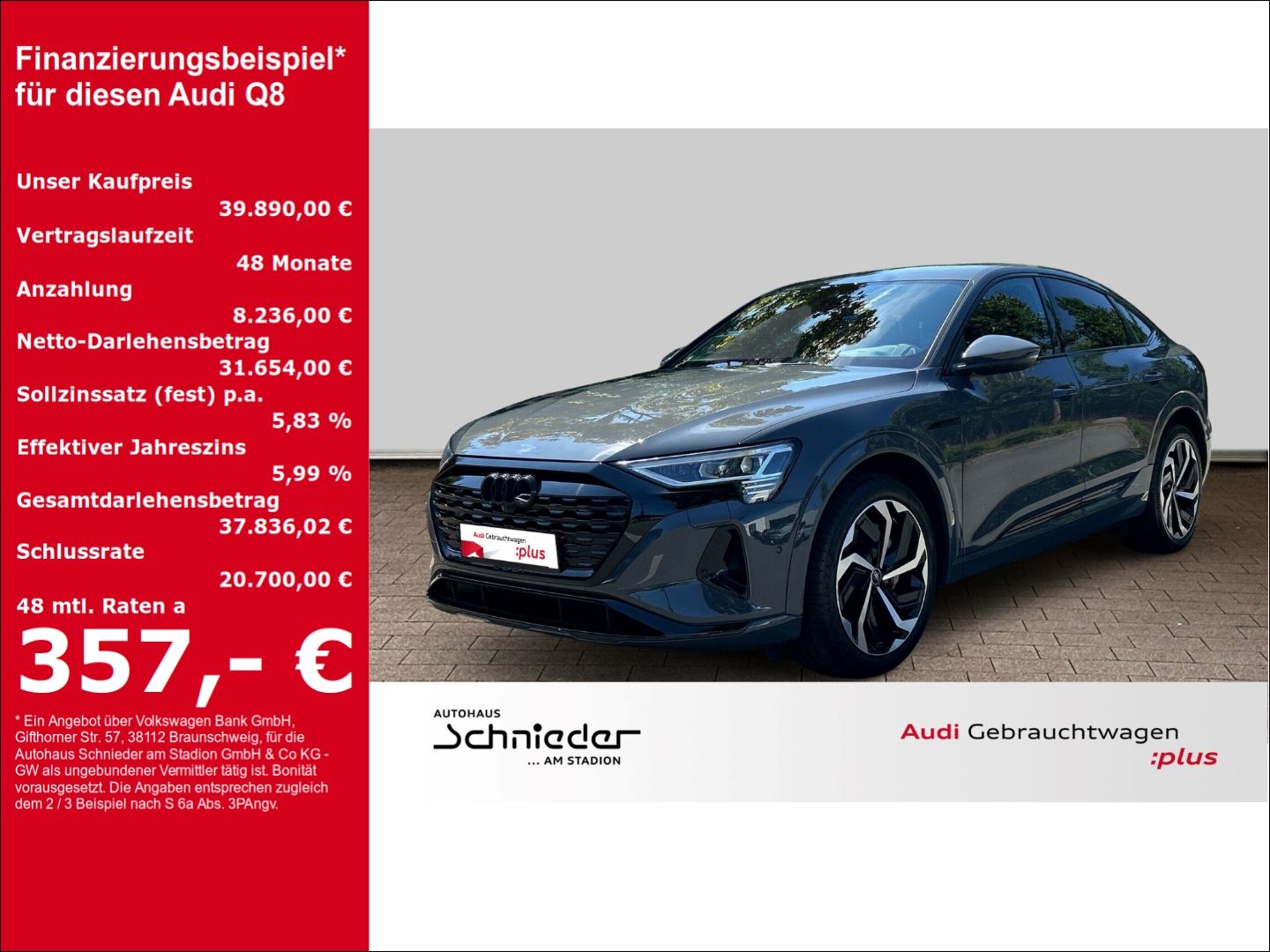 Fahrzeuge 11 Audi Q8 e-tron Sportback 50 LED Optik Paket Sportsitz - mit KI generiert/bearbeitet