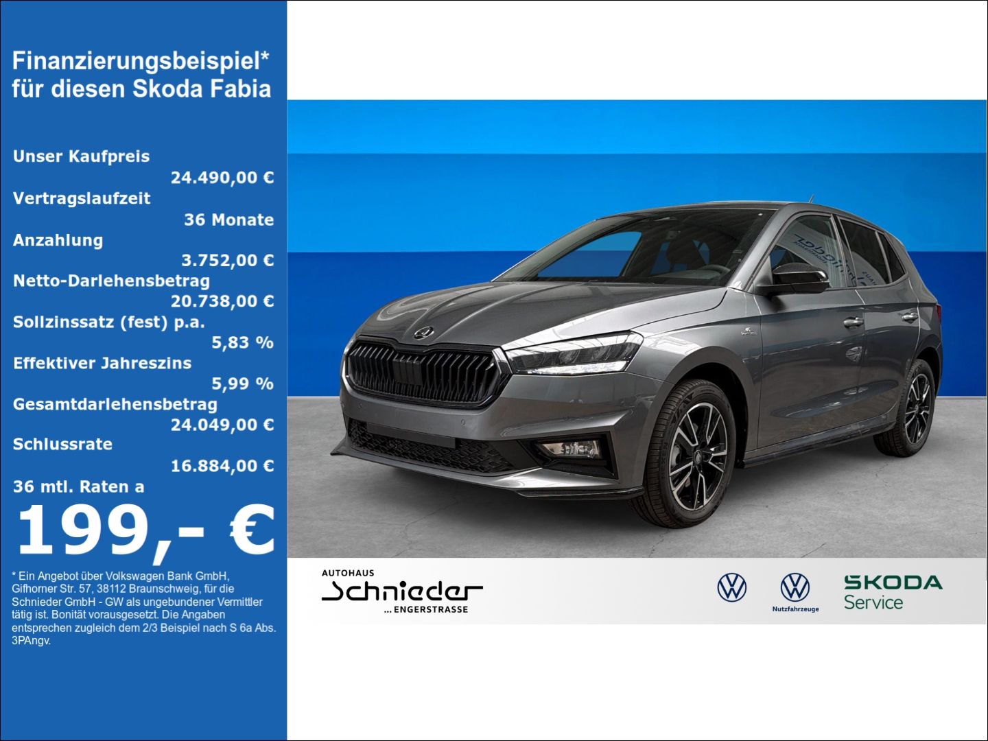 Fahrzeuge 3 SKODA Fabia 1.0 TSI Monte Carlo Rückfahrkamera LED - mit KI generiert/bearbeitet