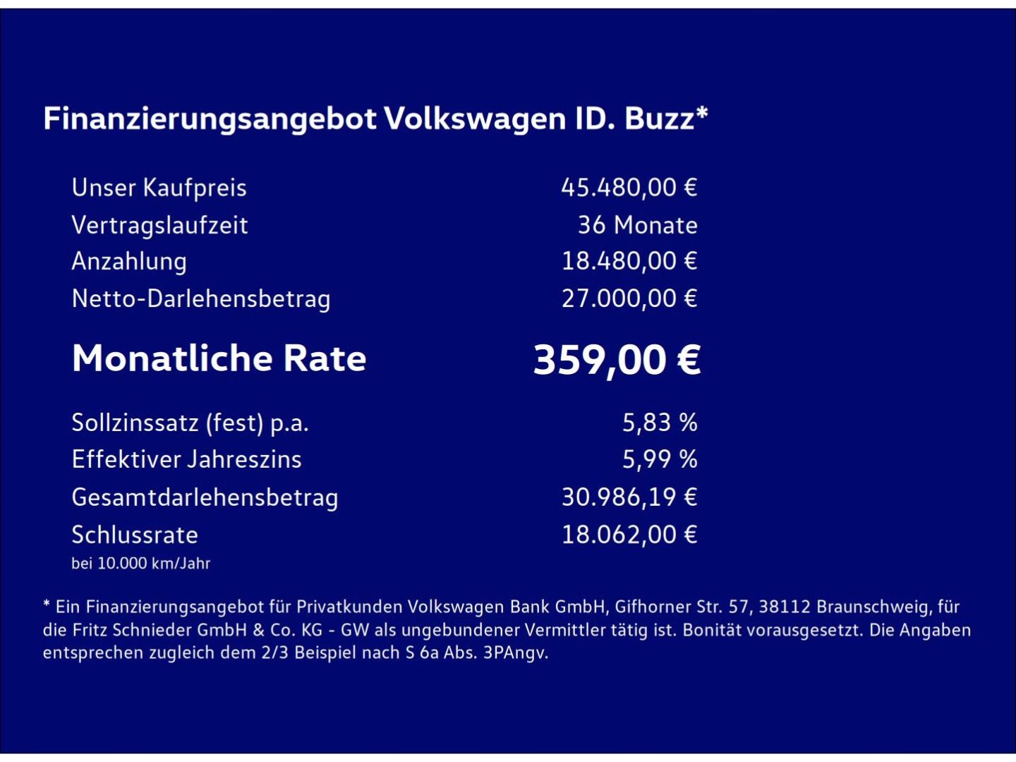 Fahrzeugabbildung Volkswagen ID. Buzz Bus Pro 150 kW Rear View Infotainment-P
