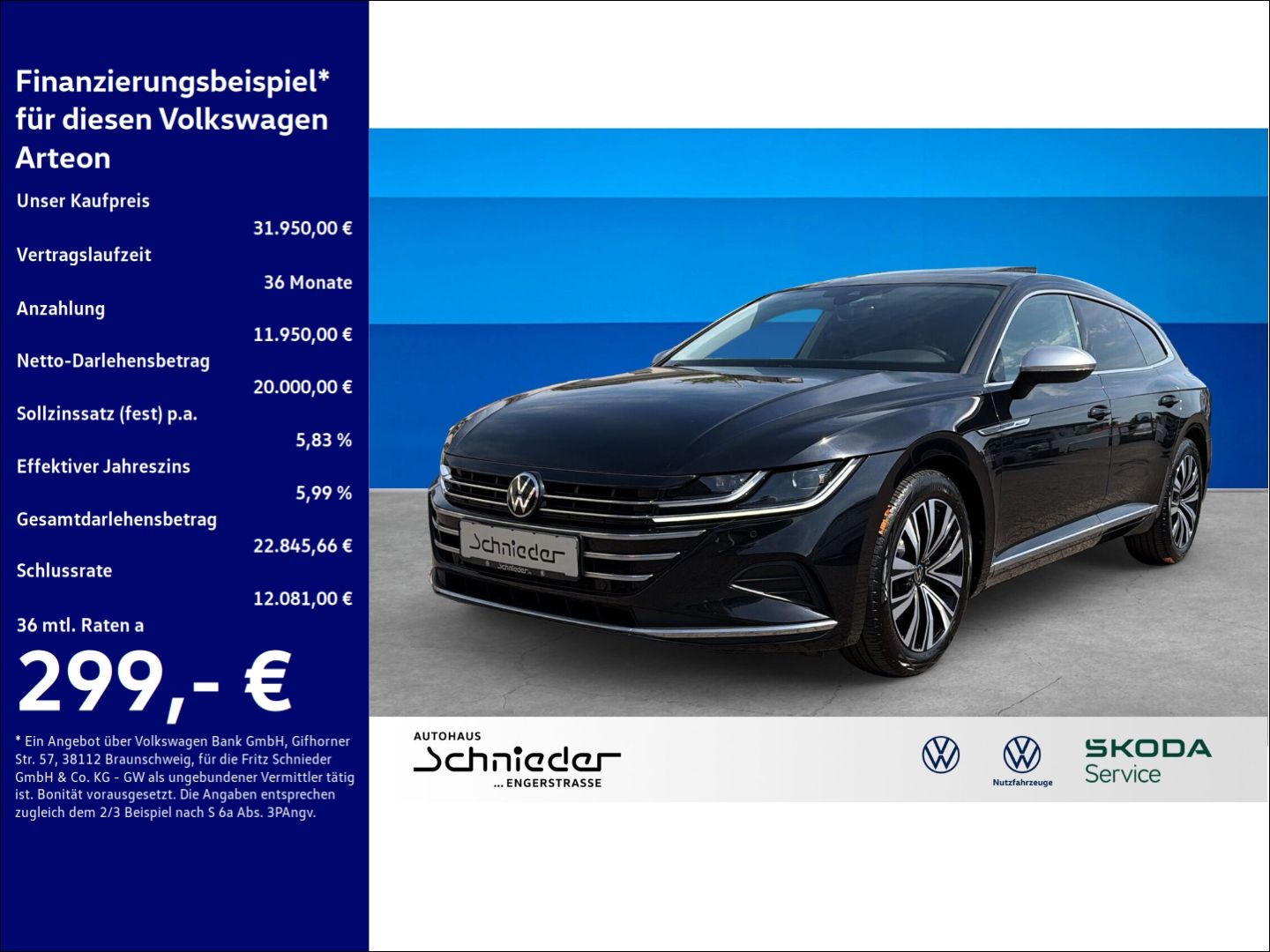 Fahrzeugabbildung Volkswagen Arteon Shooting Brake 2.0 TDI Elegance  Nappa