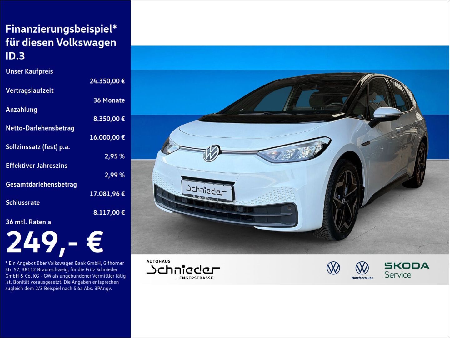 Fahrzeuge 1 Volkswagen ID.3 150 kW Pro Performance Navi Rear View