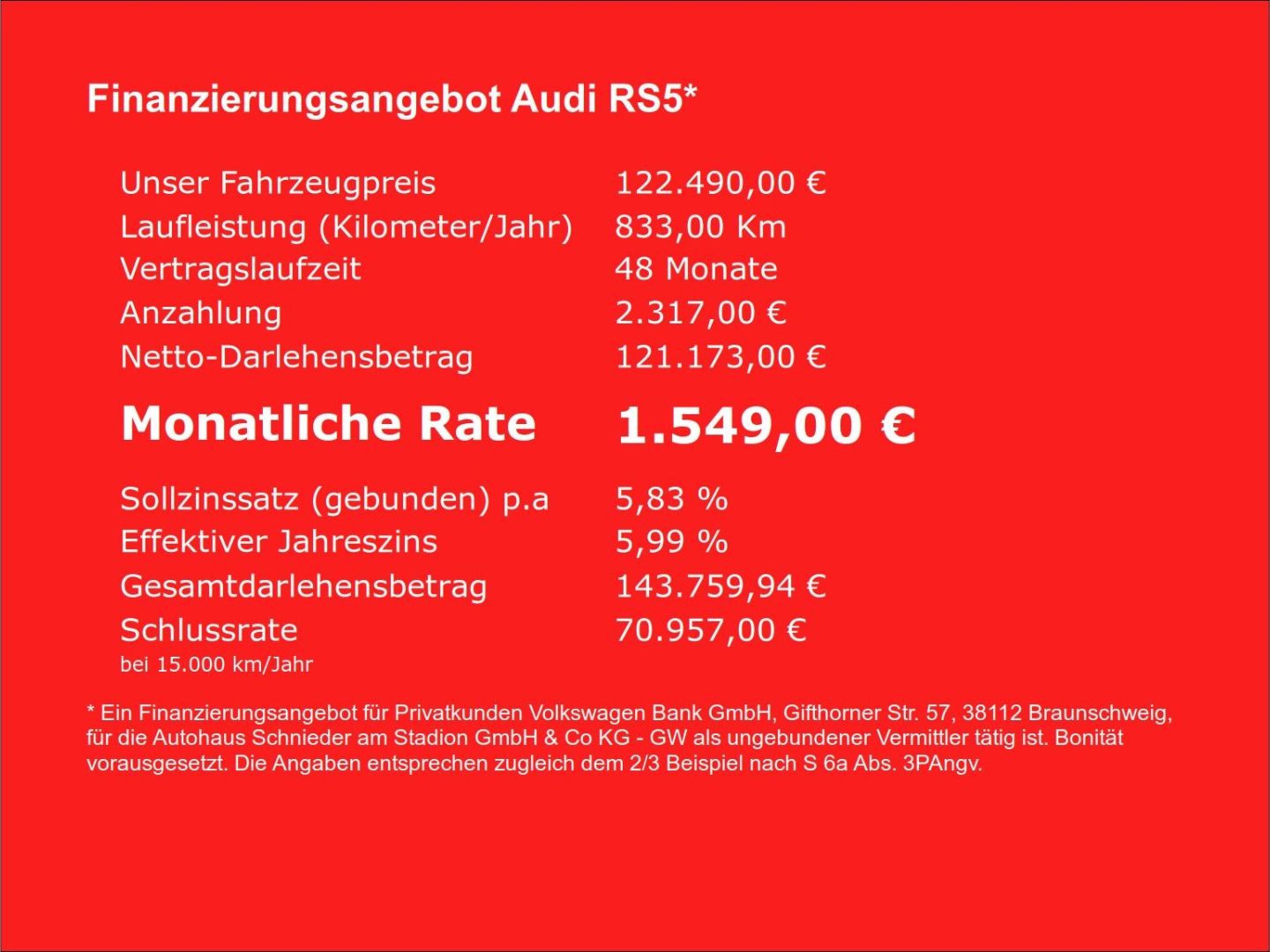 Fahrzeug 5 Fahrzeugabbildung Audi RS5 LIMOUSINE+LED+TECHPRO+SPORTPAKET+CARBON+HUD - mit KI generiert/bearbeitet