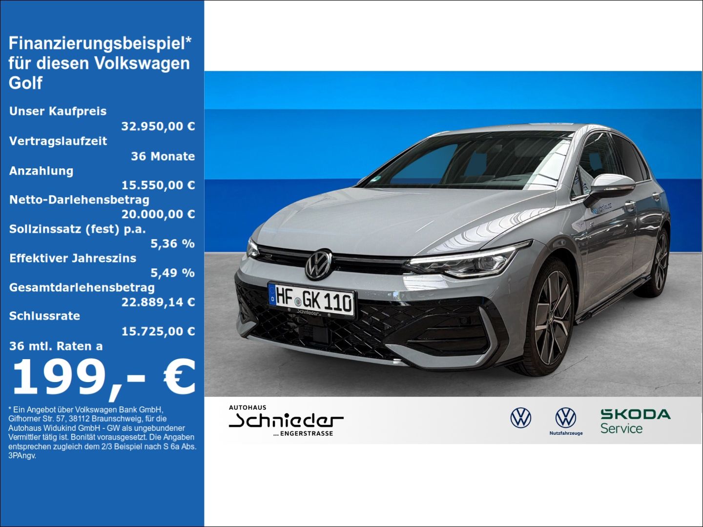Fahrzeuge 2 Volkswagen Golf R-Line 1,5 l eTSI AHK LED+ - mit KI generiert/bearbeitet