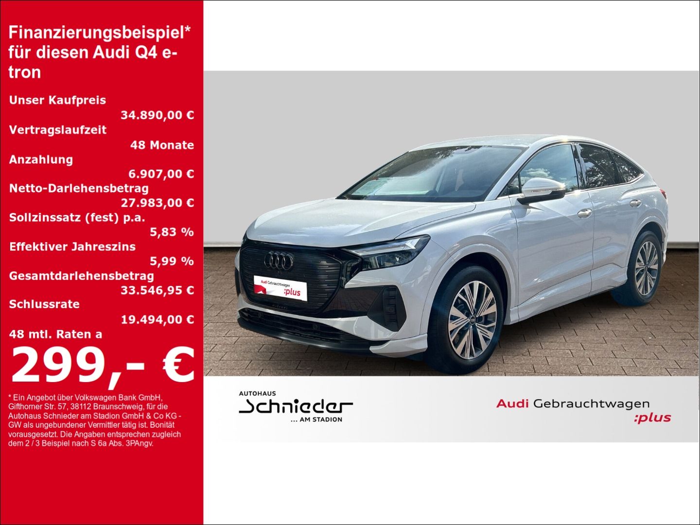 Fahrzeugabbildung Audi Q4 40 Sportback LED+SPORTSITZE+OPTIK+DAB+KAMERA+ - mit KI generiert/bearbeitet