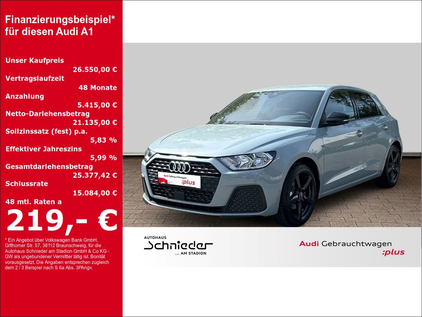 Fahrzeugabbildung Audi A1 SPORTBACK 30 TFSI+S tronic+VIRTUAL+KLIMA - mit KI generiert/bearbeitet